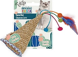 Afp Whisker Fiesta Tüylü Hasır Koni Şapka Kedi Oyuncağı