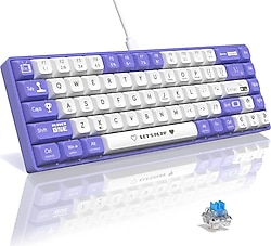 Ajazz AK680 Mor Blue Switch Kablolu Mekanik Oyuncu Klavyesi