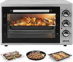 Akel AF340L 34 lt Gri Midi Fırın