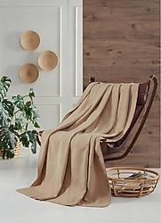 Aksu Brighton Collection Bej 130x170 cm Pamuk TV Battaniyesi