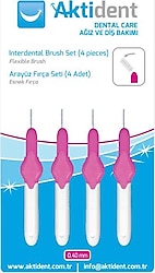 Aktident Pembe 0.4 mm 4'lü Arayüz Fırçası