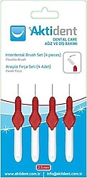 Aktident Kırmızı 0.5 mm 4'lü Arayüz Fırçası