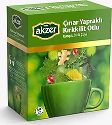 Akzer Çınar Yapraklı Kırk Kilit Otlu Karışık Bitki Çayı 60'lı