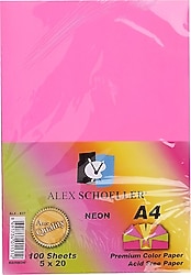 Alex Schoeller A4 Fosforlu 5 Renk 100 Yaprak Renkli Fotokopi Kağıdı