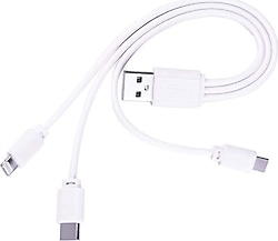 Alfais 5103 0.25 m Lightning Type-C Micro USB Şarj Kablosu