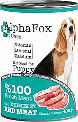 Alpha Fox Kırmızı Etli 400 gr Yavru Konserve Köpek Maması