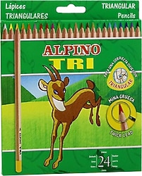 Alpino Tri Üçgen Gövdeli 24'lü Kuru Boya Kalemi Seti