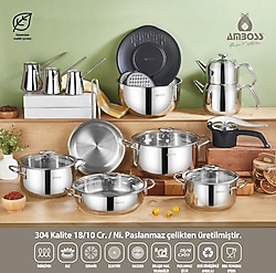 Amboss Big Chef 21 Parça Çelik Çeyiz Seti