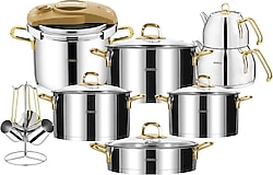 Amboss Diamond Dia-6268 Gold 18 Parça Paslanmaz Çelik Çeyiz Seti