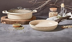 Amboss Montana Cappuccino 3 Parça Granit Tava Tencere Seti