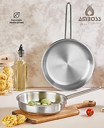 Amboss Saphire 3 Parça Çelik Tava Tencere Seti