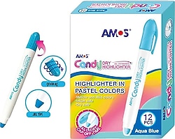 Amos Candy Dry Jel Pastel 12'li Fosforlu Kalem Seti