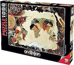 Anatolian 1000 Parça Baharatlı Dünya Haritası 1045