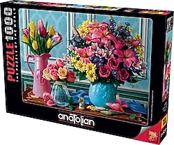 Anatolian Rengarenk Buketler Puzzle 1000 Parça 1130