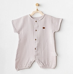 AndyWawa AC25884 Bej Müslin Bebek Tulumu