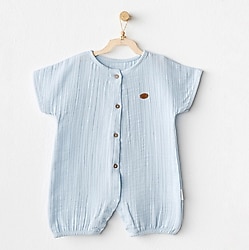AndyWawa AC25884 Mavi Müslin Bebek Tulumu