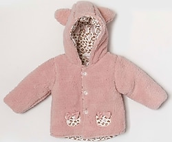 AndyWawa Leopar Desenli AC22078 Kız Bebek Mont