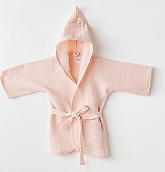 AndyWawa Muslin Home AC25882 Pembe Bebek Bornoz