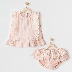 AndyWawa Muslin Home AC25888 2'li Kız Bebek Takımı