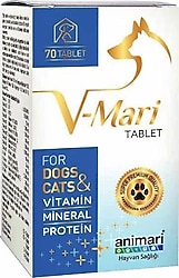 Animari V-Mari Köpek ve Kediler için Mineral Protein 70 Tablet