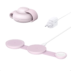 Anker Ufo MagGo B25M8 Pembe 3in1 MagSafe Kablosuz Şarj Aleti