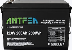 Antfea 12.8 V 200 Ah LiFePO4 Lityum Solar Akü