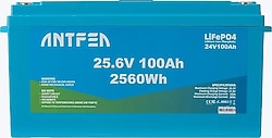 Antfea 25.6 V 100 Ah LiFePO4 Lityum Akıllı Solar Akü