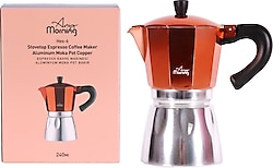 Any Morning Hes-6 240 ml Alüminyum Moka Pot