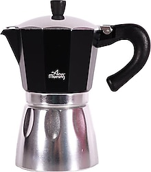 Any Morning Hes-6 Siyah 240 ml Alüminyum Moka Pot