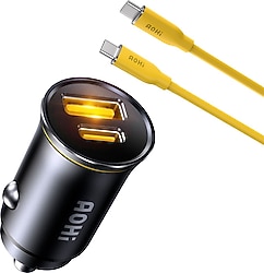 Aohi Superauto 65 W 1 m Type-C Kablolu Hızlı Araç Şarj Aleti