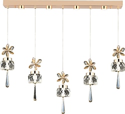 Apliqa Amaris 3 Renkli 5'li Kristal Taşlı Modern LED Avize