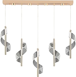 Apliqa Jadon 5'li 3 Renkli Kristal Taşlı Modern Sarkıt LED Avize