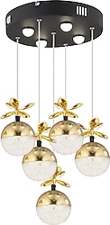 Apliqa Lokken Altın Yuvarlak Kristal Taşlı Modern LED Avize