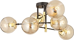 Apliqa Maral 6'lı Siyah Gold Modern Avize