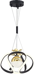 Apliqa Pelin 3 Renk Siyah Altın Modern LED Avize