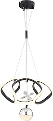 Apliqa Pelin 3 Renk Siyah Krom Modern LED Avize