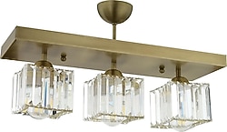 Apliqa Rivia 3'lü Eskitme Kristal Taşlı Plafonyer Modern Salon Avize
