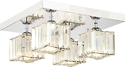Apliqa Rivia 4'lü Krom Kristal Taşlı Plafonyer Modern Salon Avize