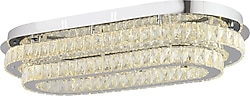 Apliqa Valeria Elips 3 Renkli Plafonyer Kristalli Taşlı Modern LED Avize