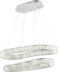Apliqa Valeria Krom 3 Renkli Kristalli Taşlı Modern LED Avize
