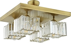 Apliqa Rivia 4'lü Eskitme Kristal Taşlı Plafonyer Modern Salon Avize