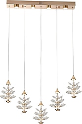 Apliqa Serap 5'li Sıralı Kristal Taşlı Salon LED Avize