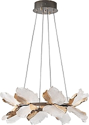 Apliqa Taran 60'lik Çiçek Desenli 80 Watt Yuvarlak Modern Salon LED Avize