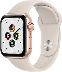 Apple Watch SE GPS + Cellular 40mm Altın Alüminyum Kasa ve Spor Kordon Akıllı Saat