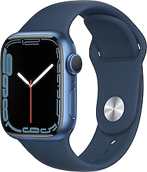 Apple Watch Series 7 GPS 41mm Mavi Alüminyum Kasa ve Spor Kordon Akıllı Saat