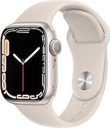 Apple Watch Series 7 GPS 41mm Yıldız Işığı Alüminyum Kasa ve Spor Kordon Akıllı Saat