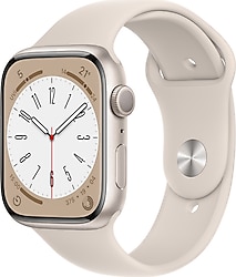 Apple Watch Series 8 GPS 45mm Yıldız Işığı Alüminyum Kasa ve Spor Kordon Akıllı Saat