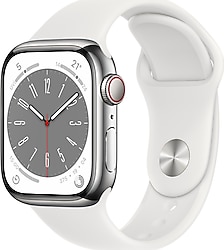 Apple Watch Series 8 GPS + Cellular 41mm Paslanmaz Çelik Kasa Akıllı Saat
