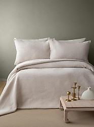 Apricitas Home Savoy Bej Çift Kişilik Yatak Örtüsü Takımı