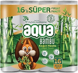 Aqua Bambu 3 Katlı 16'lı Tuvalet Kağıdı